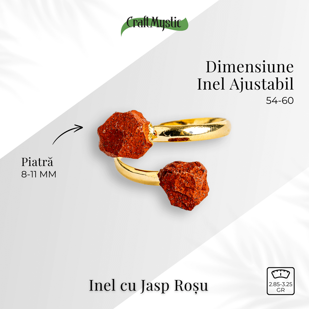 Energie si echilibru zilnic – Inel cu dublu jasp rosu brut