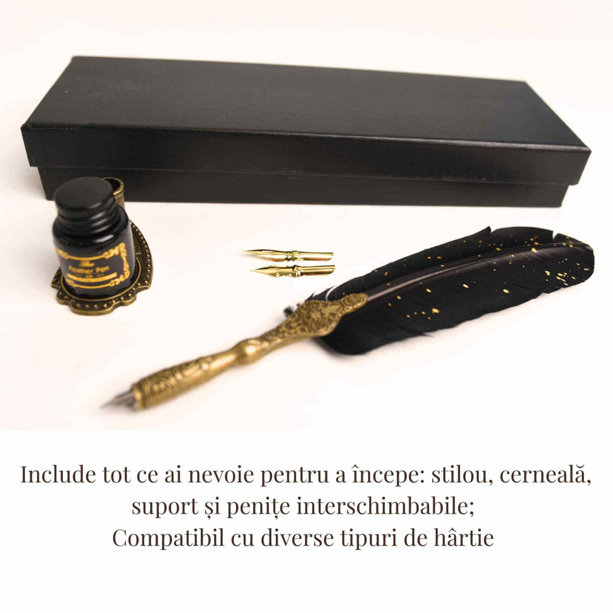 Set Stilou cu Pana - Caligrafie eleganta, cadoul perfect pentru orice ocazie