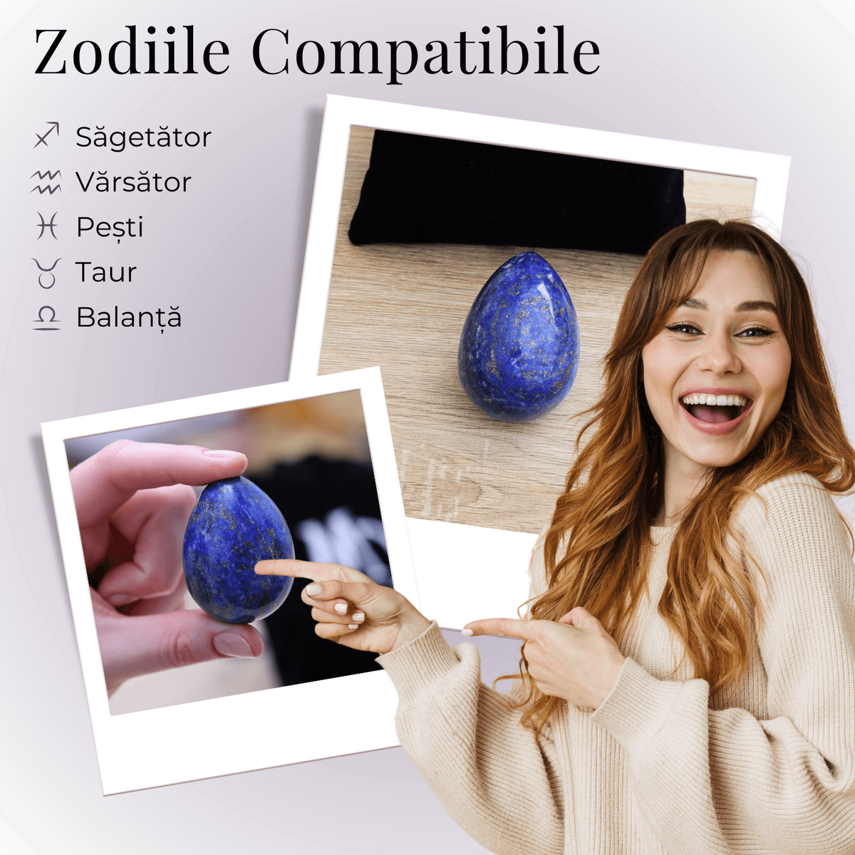 Ou Handmade de 50mm din Piatra Naturala de Lapis Lazuli