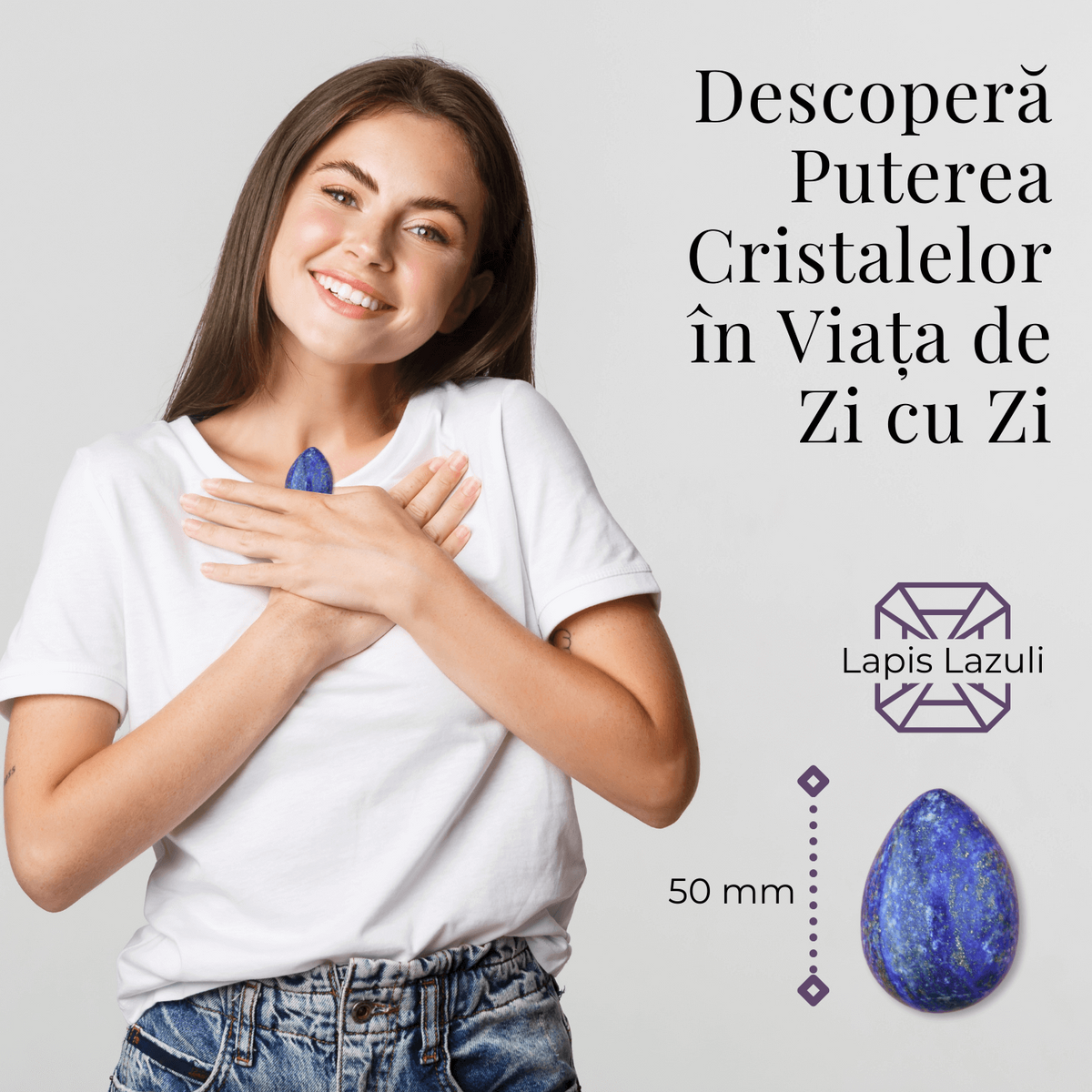 Ou Handmade de 50mm din Piatra Naturala de Lapis Lazuli