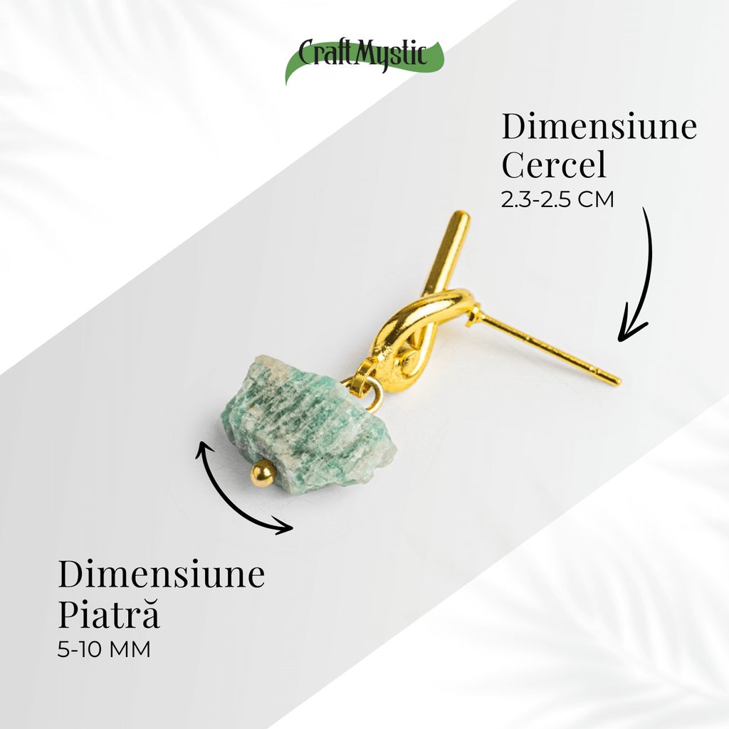 Bijuterie a Linistii – Cercei cu Amazonit si Montura Tip Nod