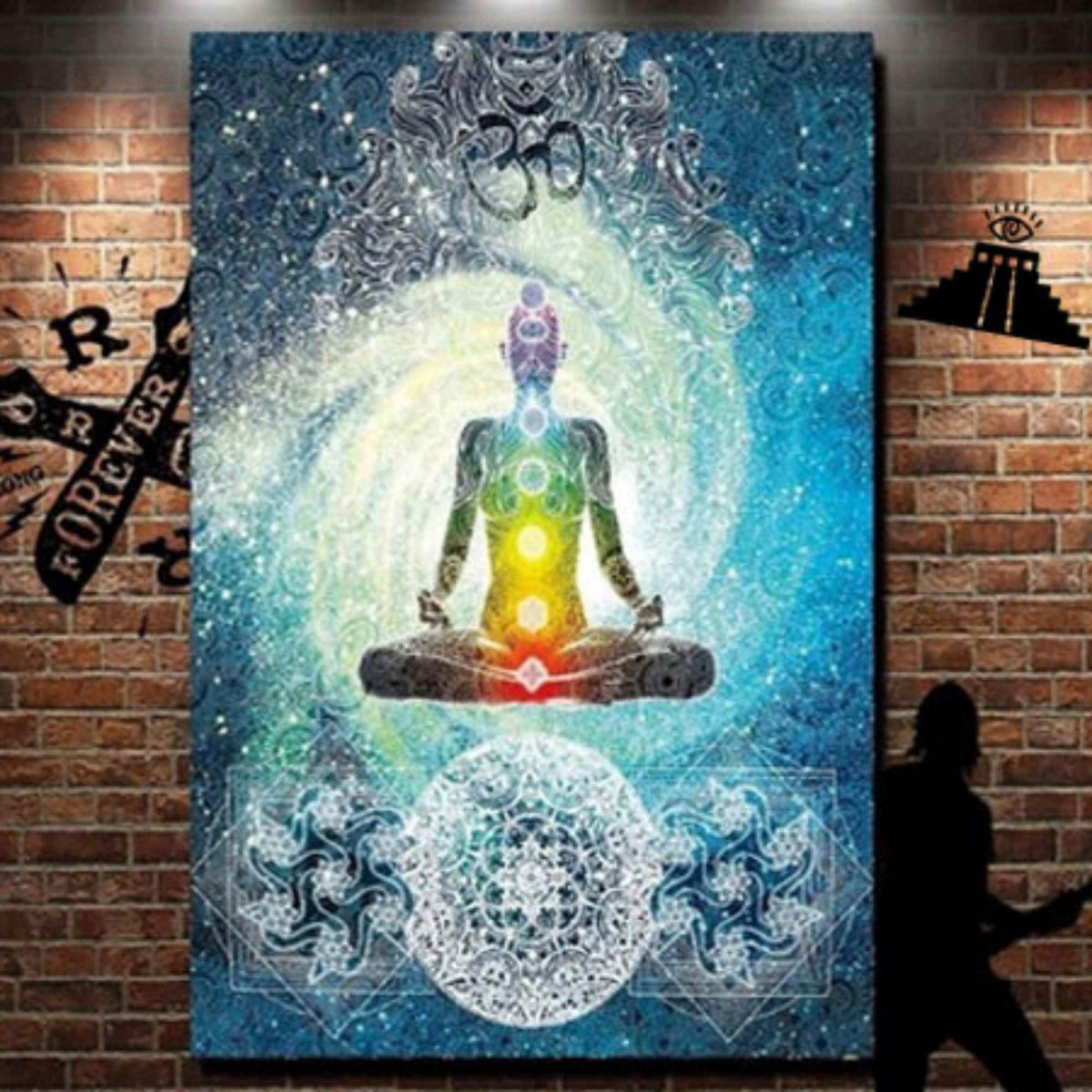Panza de Perete sau Decor de perete cu sapte chakre pentru yoga, spiritualitate si meditatie