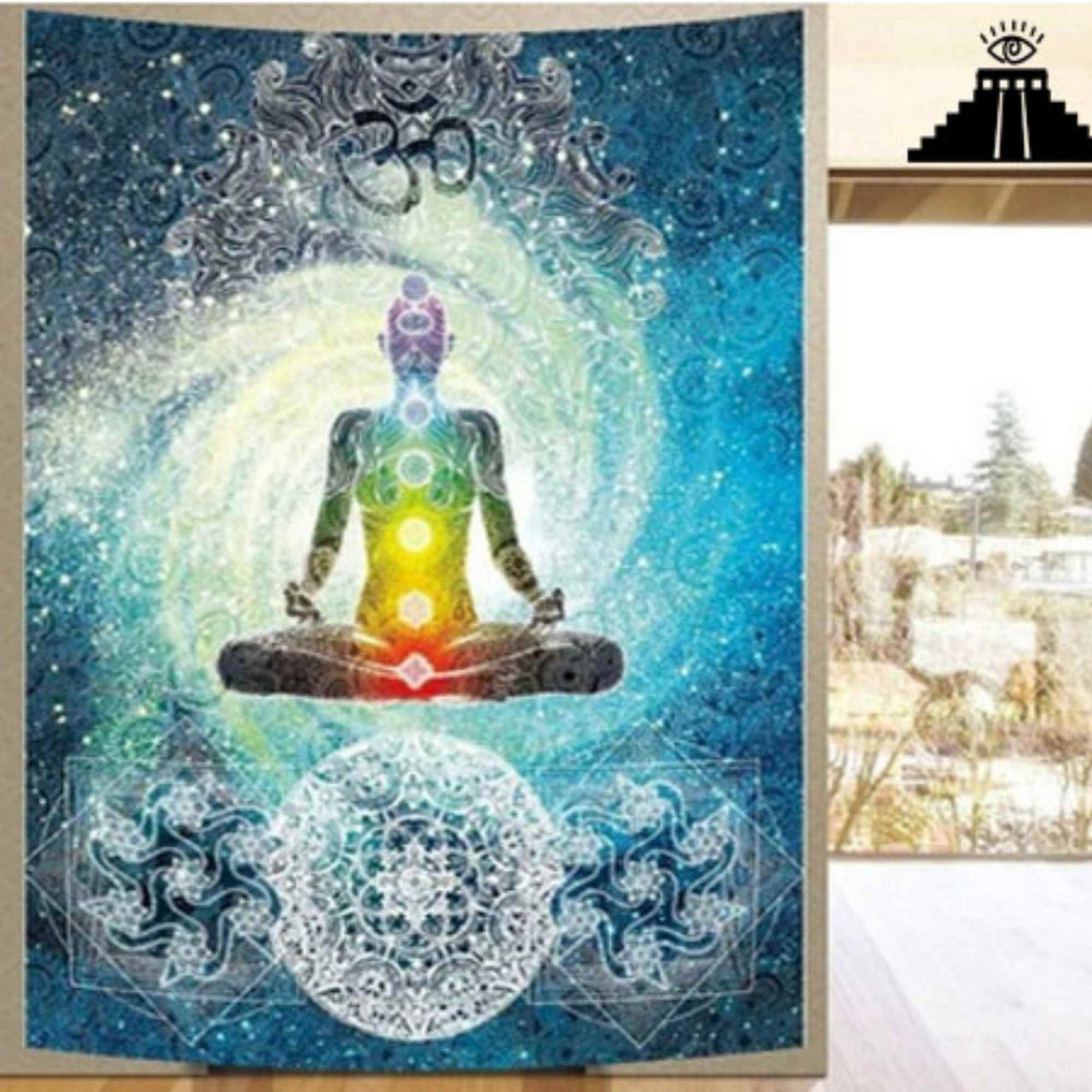 Panza de Perete sau Decor de perete cu sapte chakre pentru yoga, spiritualitate si meditatie