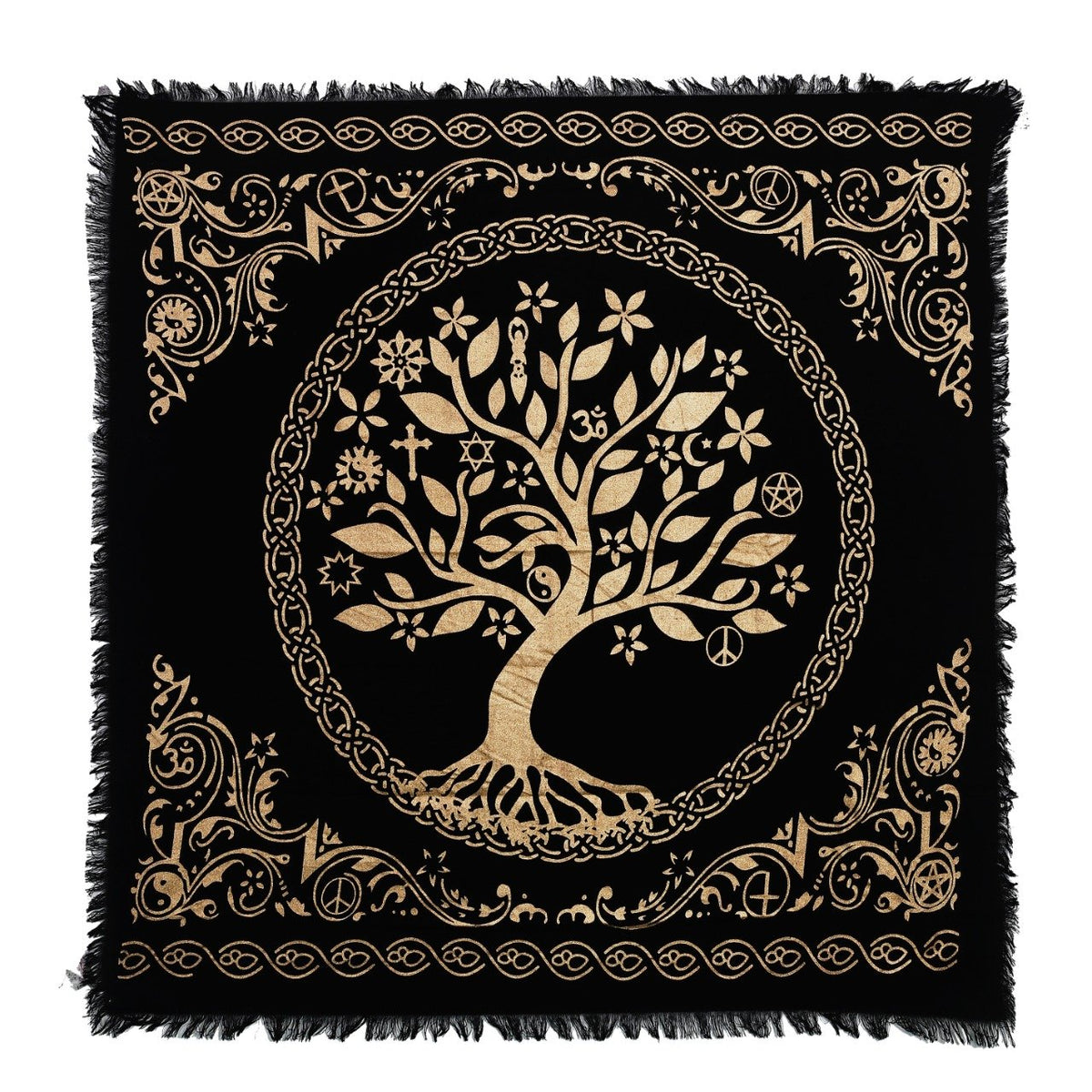 Panza Sacra pentru altar magic - Design Tree of Life Arborele Vietii - Vrajitorie Tarot Wiccani Spiritualitate - Copie - Copie