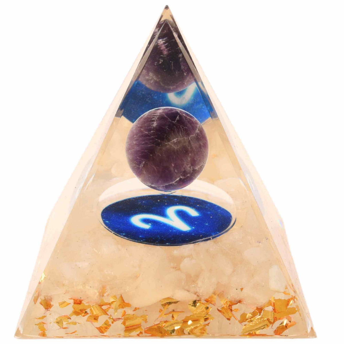 Piramida de Energie Orgonica cu Cristale de Vindecare specifice a Zodiilor pentru Relaxare, Meditatie si Ornament