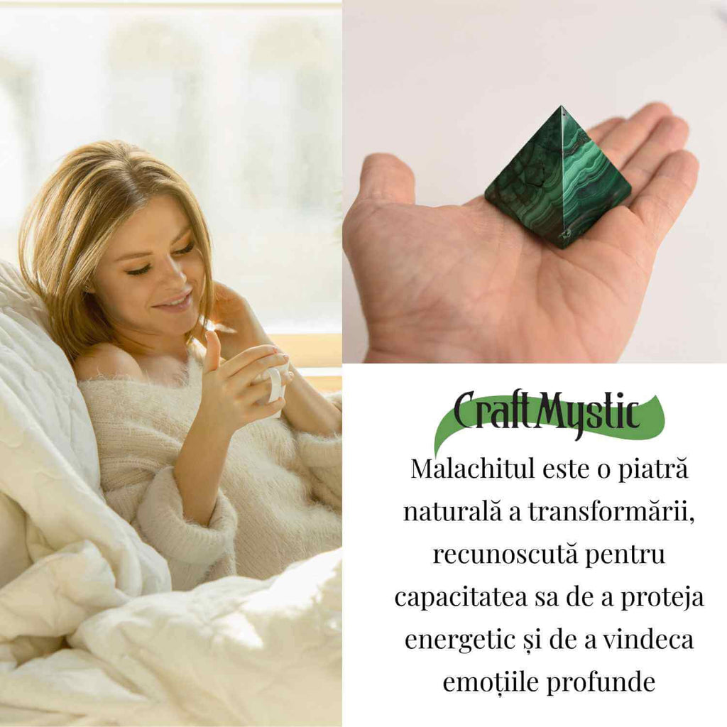 Piramida Malachit natural H 5