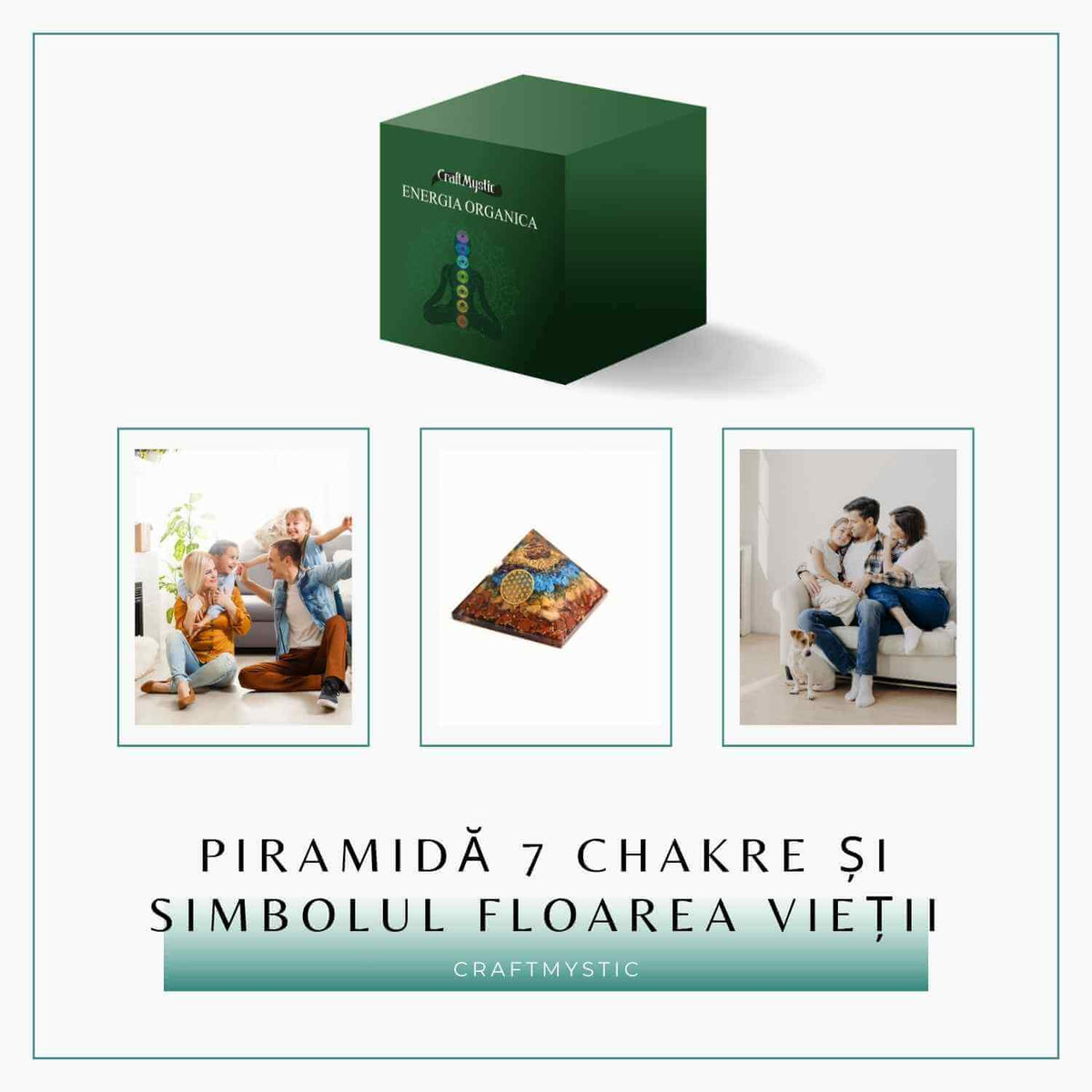Piramida Orgonica 7 Chakre cu Floarea Vietii - Energie si Armonie
