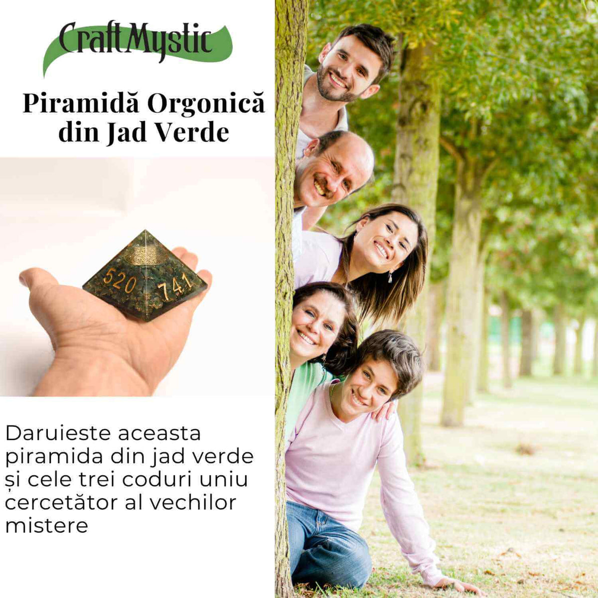 Piramida Orgonica cu Simboluri Zibu si Jad Verde – Energia Secreta a Echilibrului