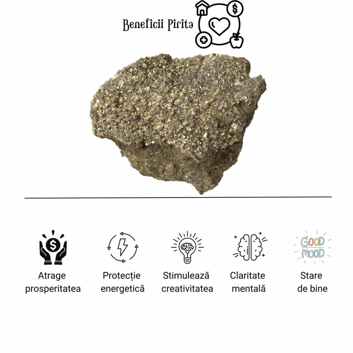 Piatra Naturala din Pirita Bruta 9-10 cm