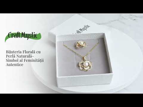 Colier Bijuterie florala cu perla naturala – Simbol al feminitatii autentice