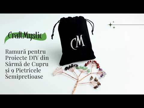 Ramurica DIY cu Pietre Naturale de Obsidian (9 Pietricele)
