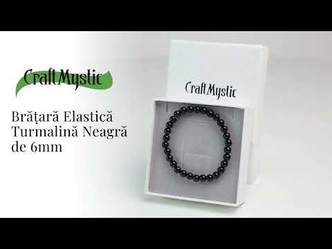Bratara Elastica cu Margele de Turmalina Neagra de 6mm – Talisman Protector si Stilat