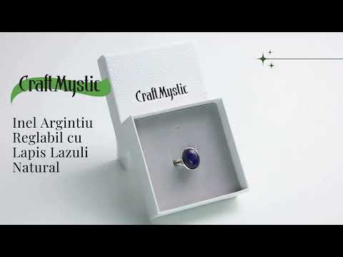 Inel Reglabil Metal Argintiu cu Piatra Naturala Lapis Lazuli