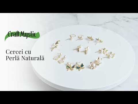 Floare de lumina – Cercei cu perla naturala si design floral