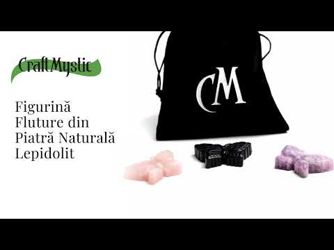 Figurina Fluture din Cuart Roz Natural, 5 cm