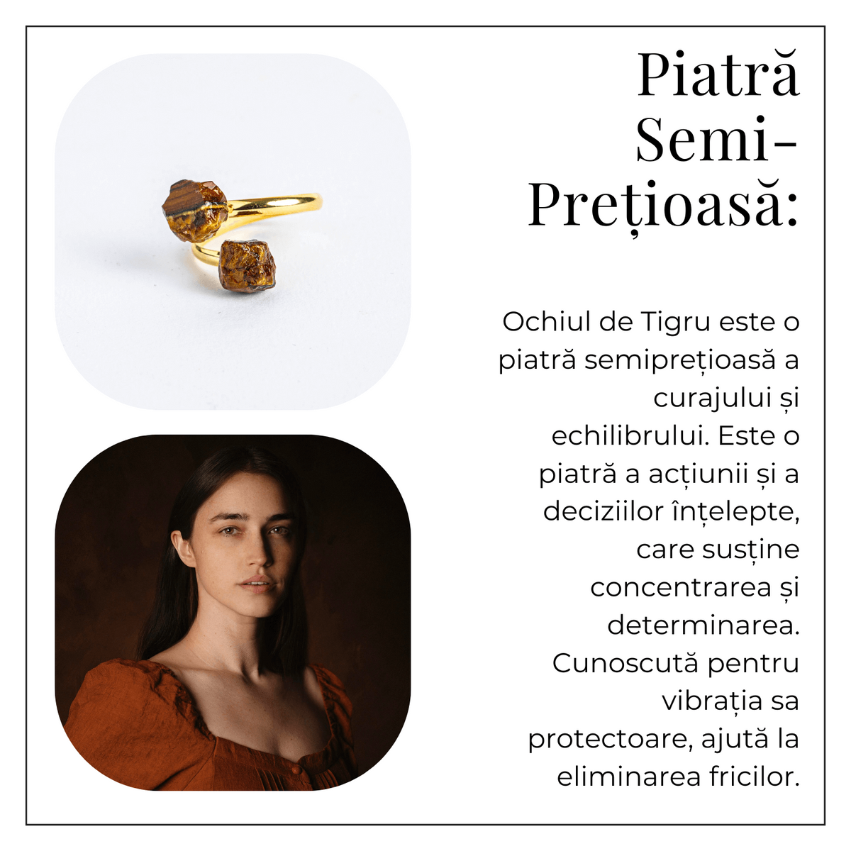 Inelul increderii – Dublu Ochi de tigru pentru curaj si putere interioara