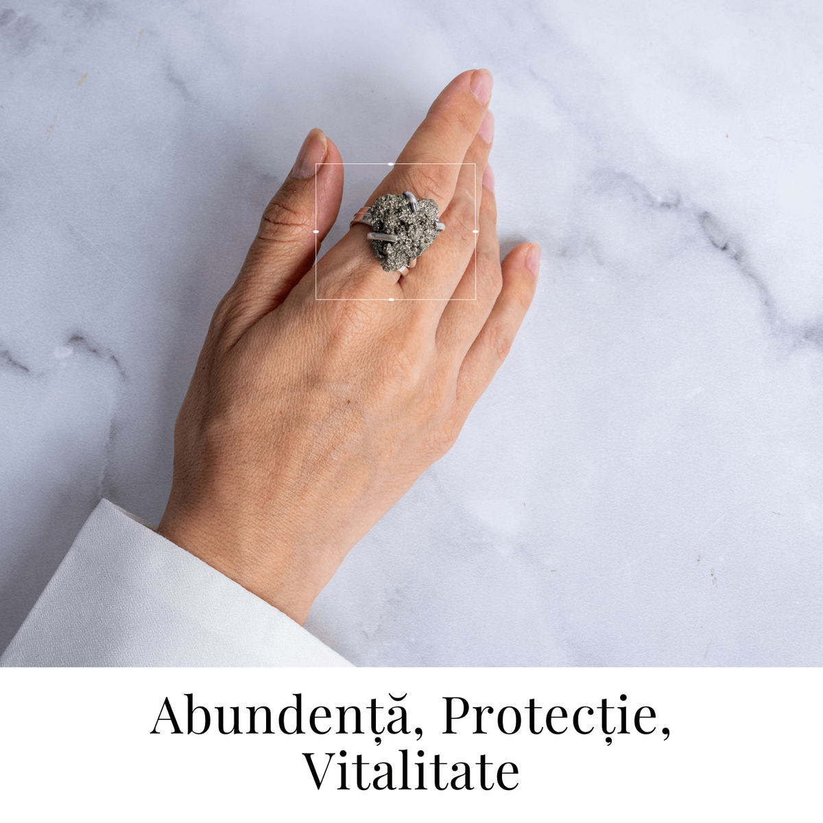 Inel ajustabil pentru abundenta – Pirita naturala pentru succes si protectie energetica