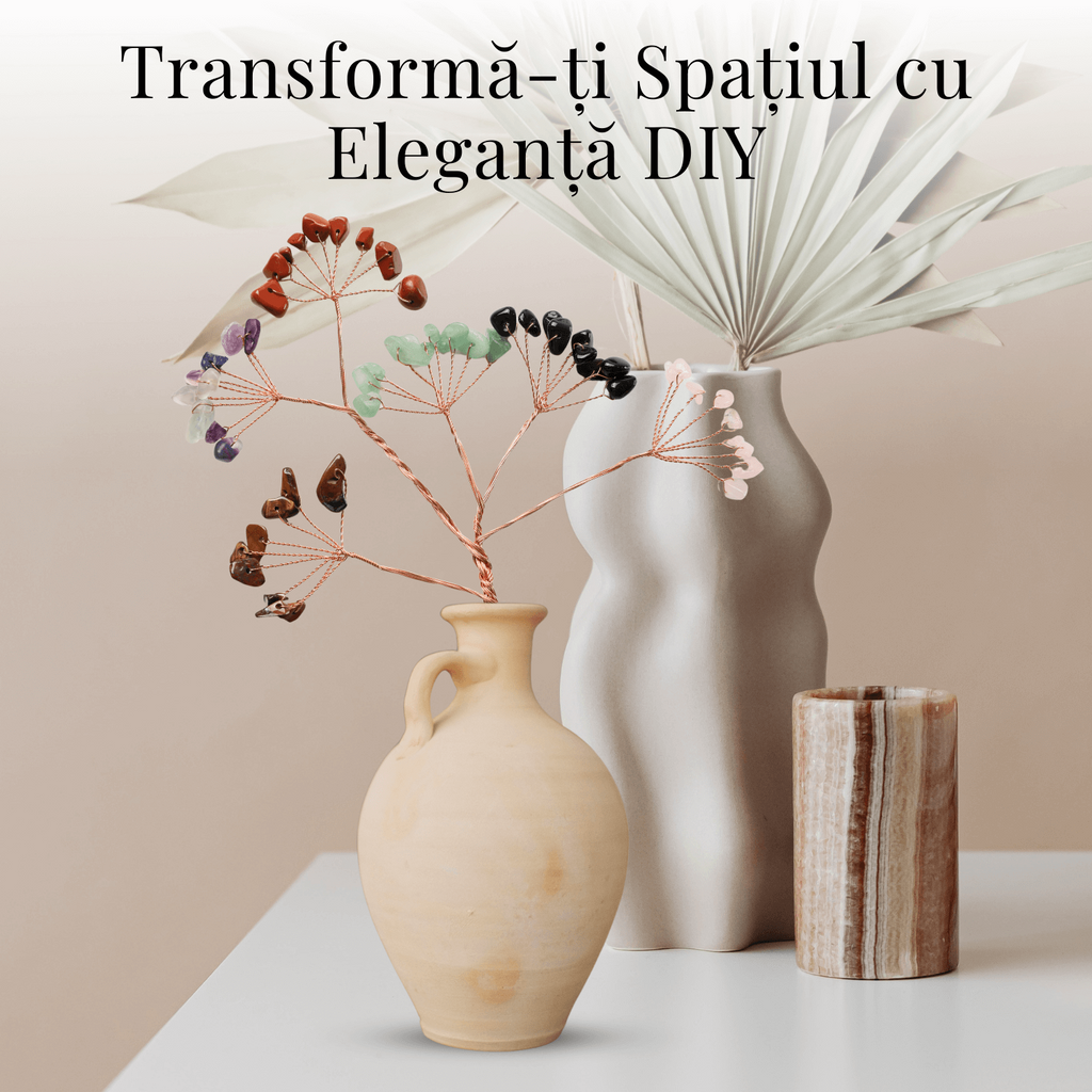Ramurica Creativă DIY cu Pietre Naturale de Aventurin Verde (9 Pietricele)