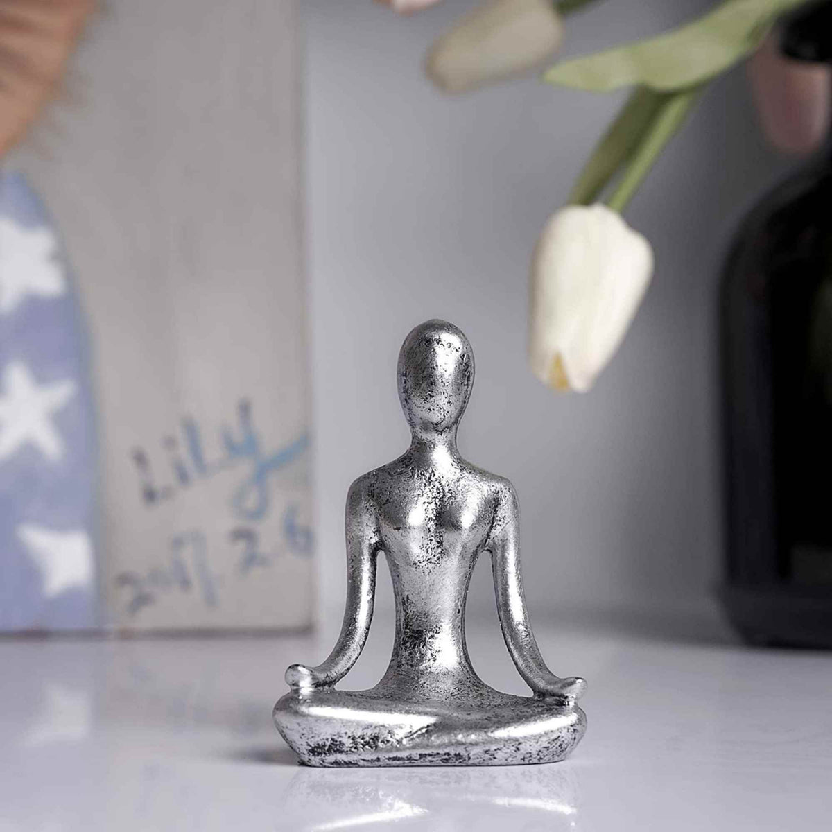 Set 3 statuete sculptate pentru meditatie Yoga - Decor Feng Shui, ideale pentru o stare de liniste si relaxare