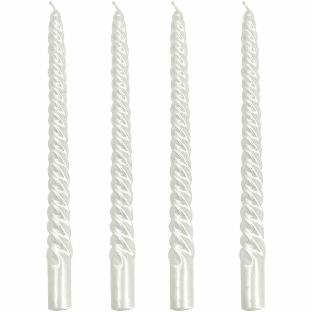 Set 4 Lumanari albe spirala de 25 cm