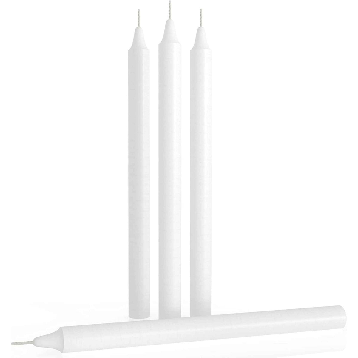 Set 4 Lumanari albe drepte de 25 cm