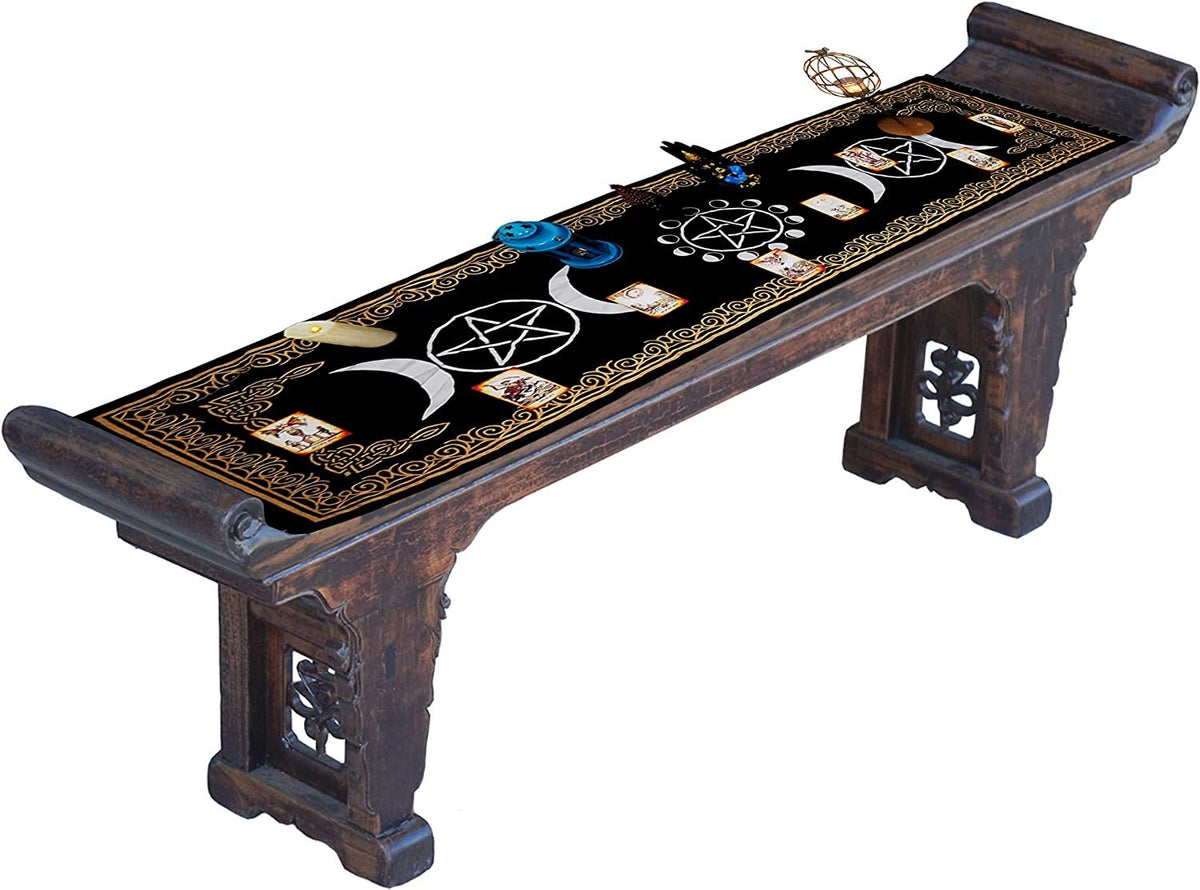 Patura pentru altar magic - Design Moon Phases With Triple Moon - Vrajitorie Tarot Wiccani Spiritualitate