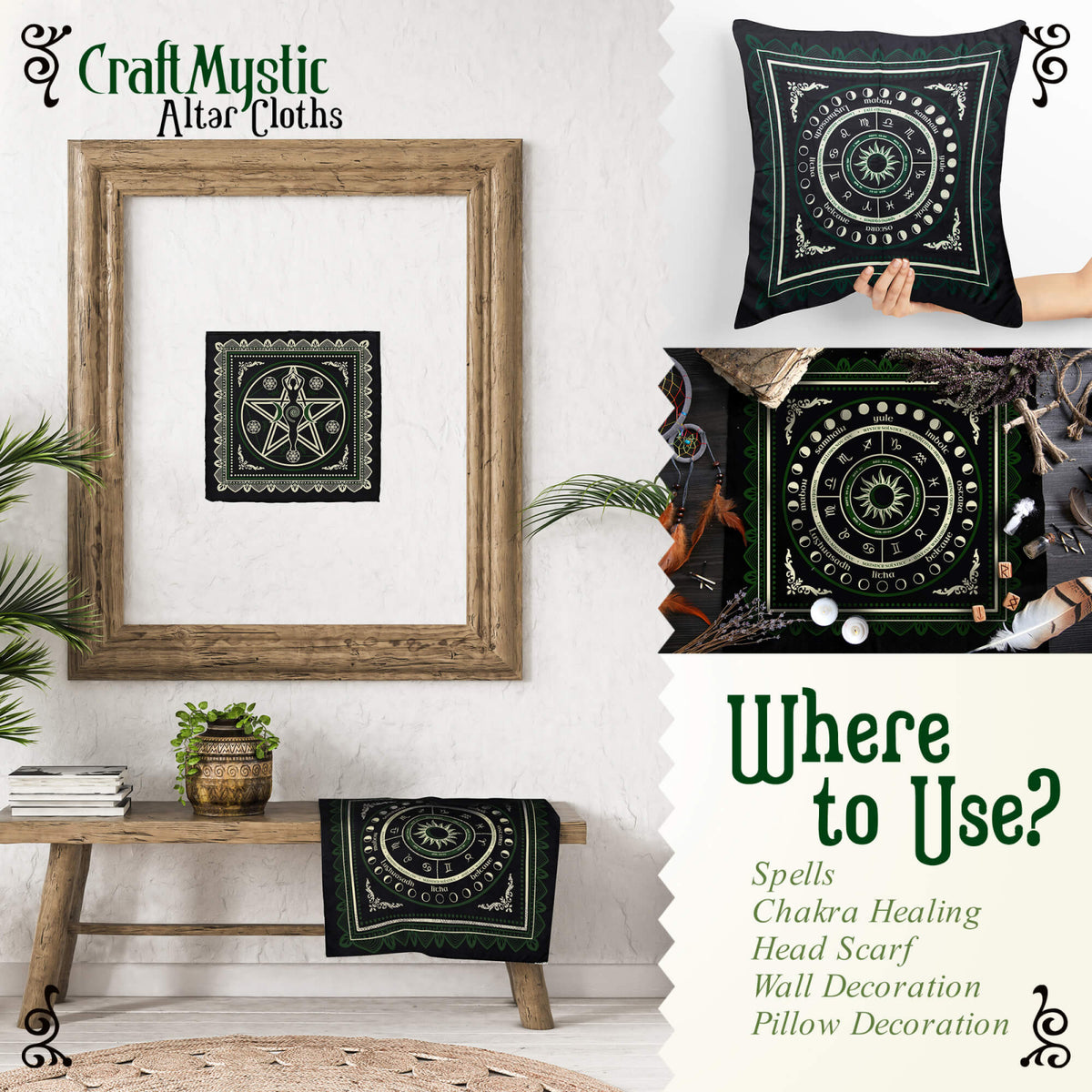 Set 2 Panze cu design unic pentru altar magic - Decor perete