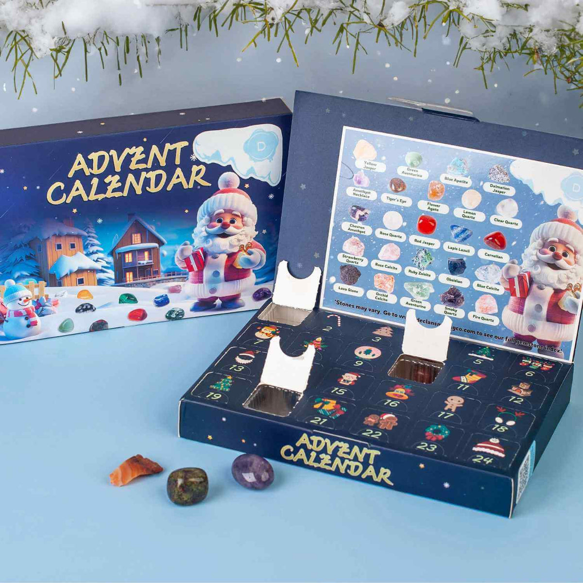 Calendar Advent cu Pietre Naturale – Bucurie si Magie de Craciun