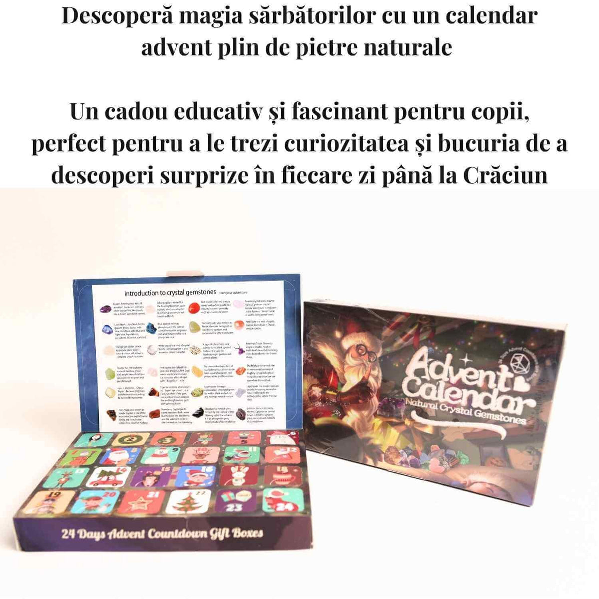 Calendar Advent cu Pietre Naturale – Magie si Aventura pentru Copii