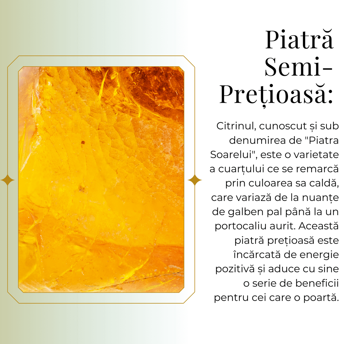 Colier ajustabil auriu cu pandantiv citrin brut