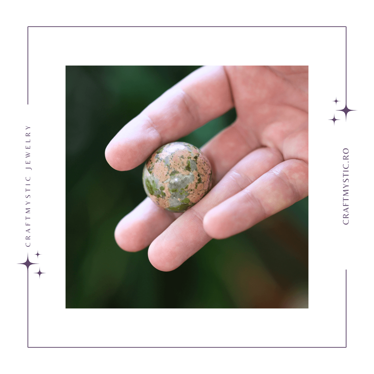 Sfera din Unakite, 1 buc, 30-35 mm