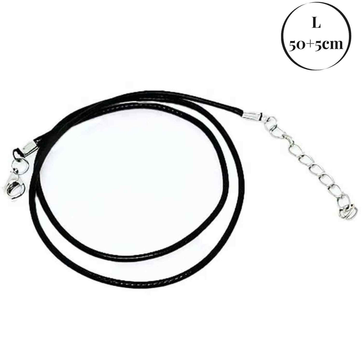 Snur ajustabil din imitatie piele cerata neagra 1.5mm, 50+5cm – Ușor și versatil