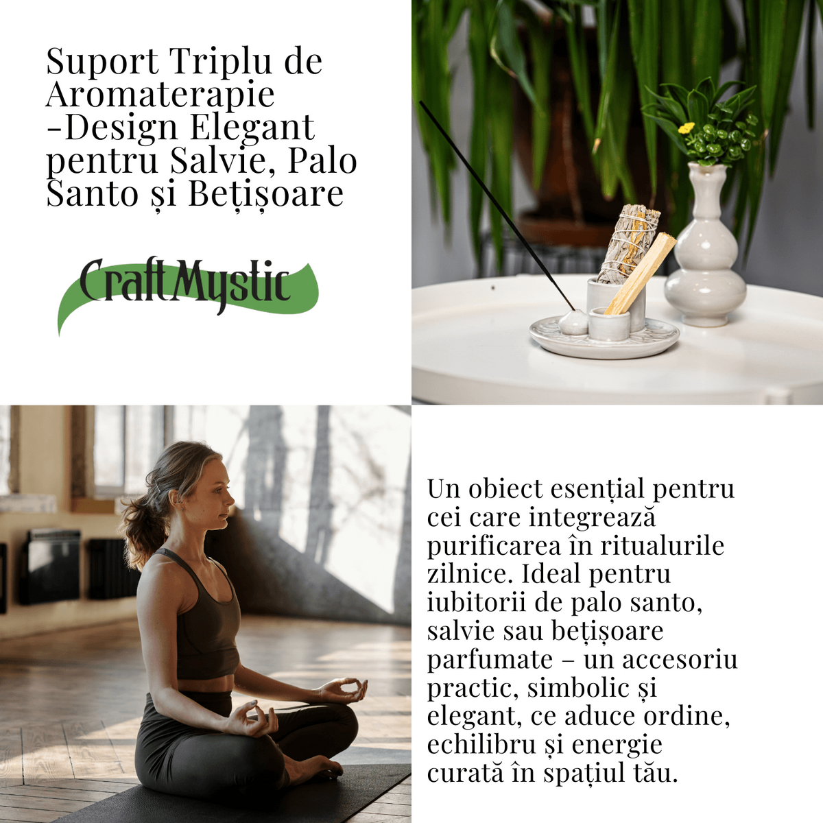 Suport ceramica ab Triplu de Aromaterapie – Ritual Complet pentru Armonie