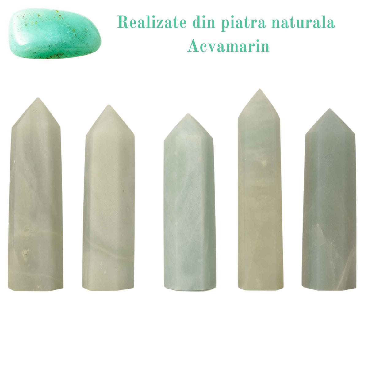 Turn din cristal natural unicat Acvamarin 9-10 cm